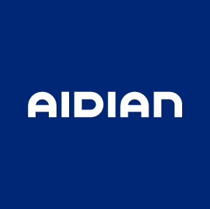 Aidian logo square blue bg